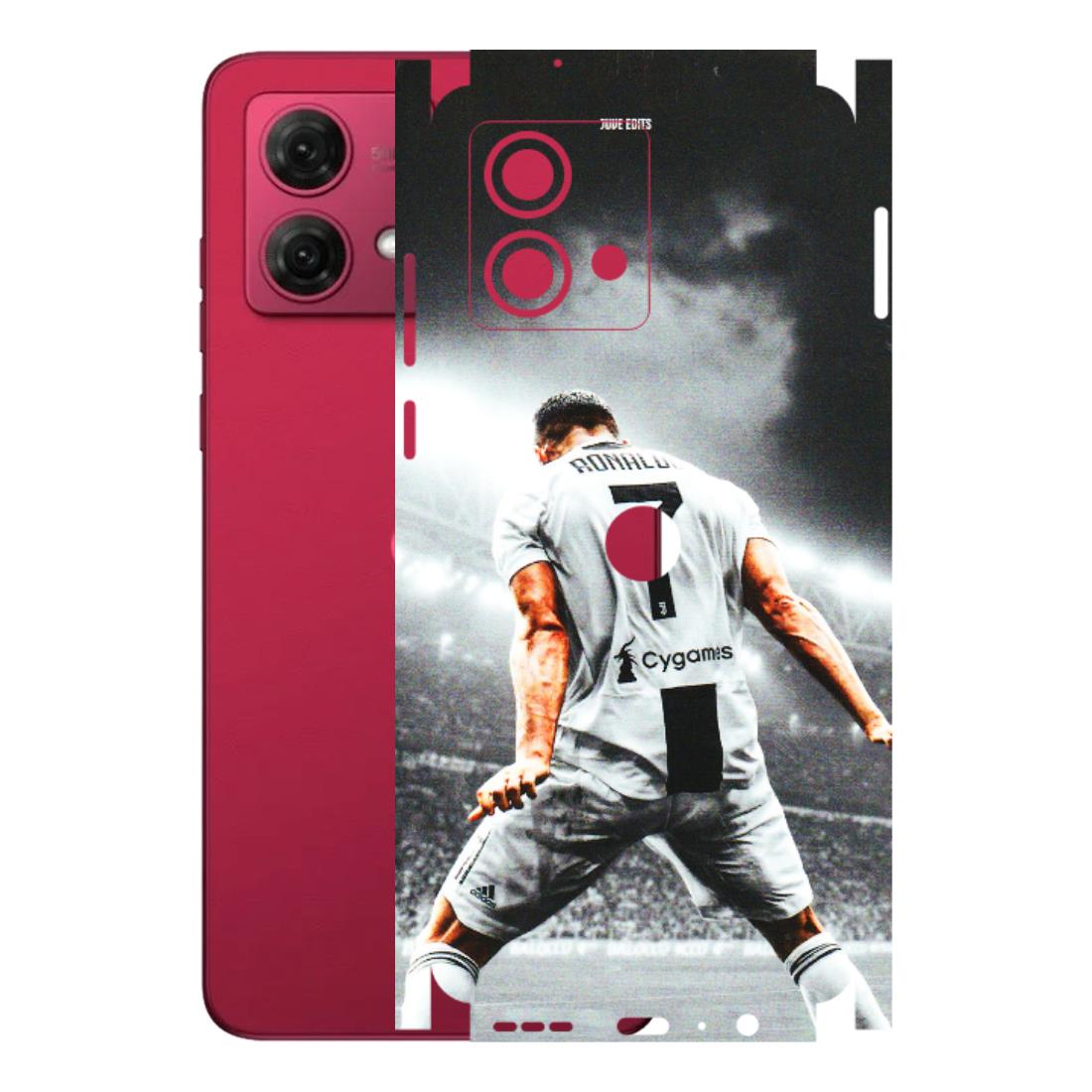 Motorola Phone Skins (All Models) - Ronaldo CR7 Crazy - 3D Embossed Finish (L-44) Motorola G84 (5G)