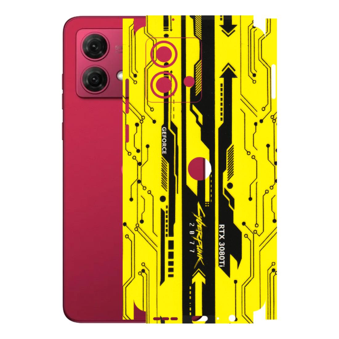 Motorola Phone Skins (All Models) - Yellow Cyberpunk - 3D Embossed Finish (L-93) Motorola G84 (5G)