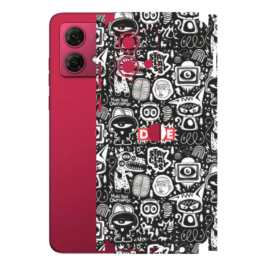 Motorola Phone Skins (All Models) - Dope Stay Classy Black Doodles - Matte Finish (M-126) Motorola G84 (5G)