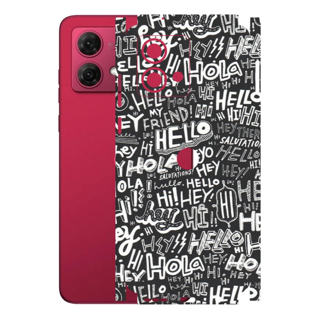 Motorola Phone Skins (All Models) - Hi Hello Doodles - Matte Finish (M-25) Motorola G84 (5G)