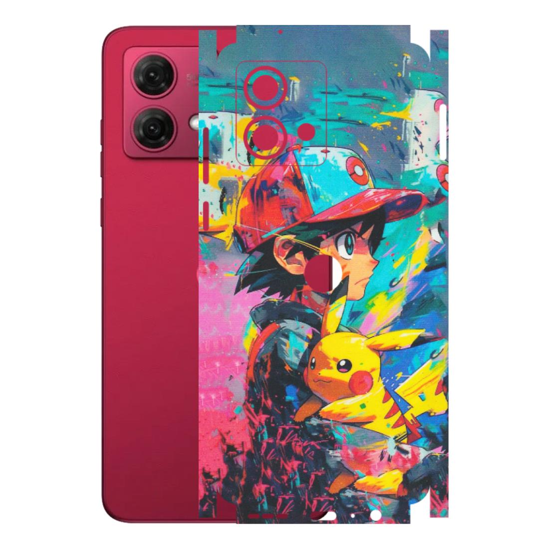 Motorola Phone Skins (All Models) - Ash & Pikachu - Matte Finish (M-26) Motorola G84 (5G)