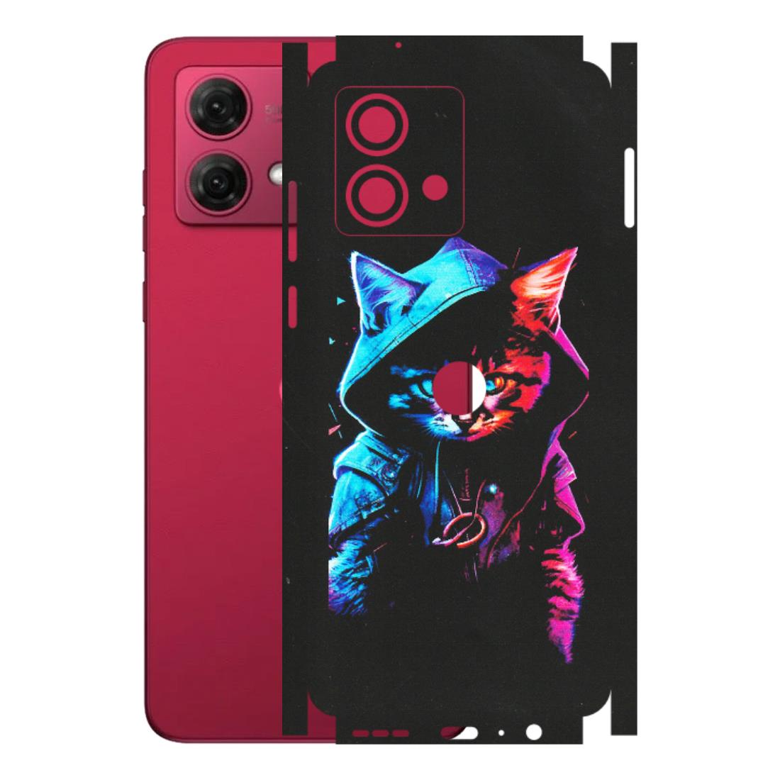 Motorola Phone Skins (All Models) - Cyberpunk Cat - Matte Finish (M-45) Motorola G84 (5G)