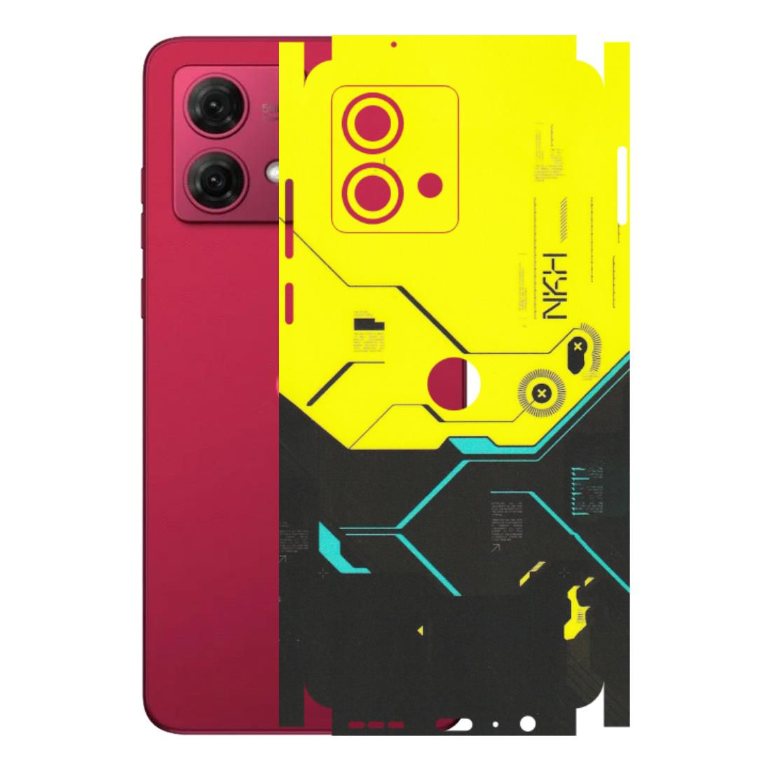 Motorola Phone Skins (All Models) - Black Yellow Technica - Matte Finish (M-53) Motorola G84 (5G)