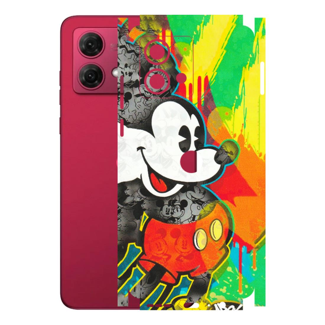 Motorola Phone Skins (All Models) - Multiple Mickey With Colourful Texture - Matte Finish (M-84) Motorola G84 (5G)