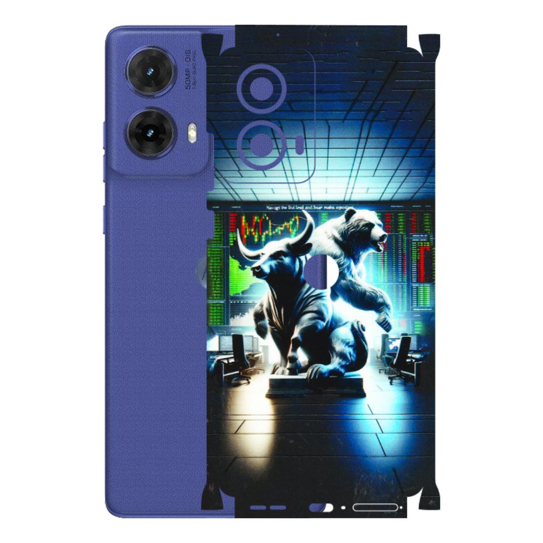 Motorola Phone Skins (All Models) - Stock Market Sensex Bear vs Bulls - 3D Embossed Finish (L-15) Motorola G85 (5G)