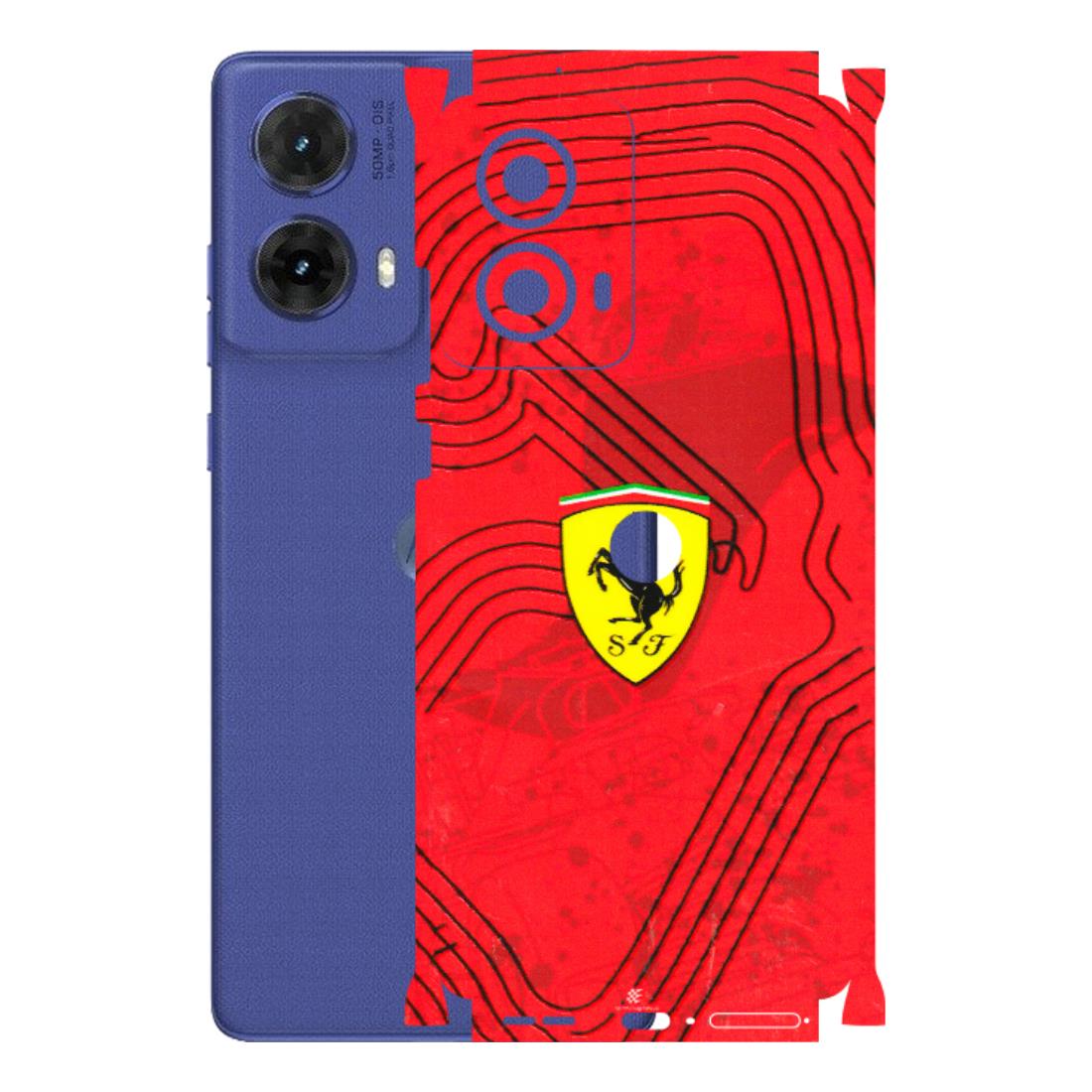Motorola Phone Skins (All Models) - Red Ferrari Logo Stylish - 3D Embossed Finish (L-238) Motorola G85 (5G)