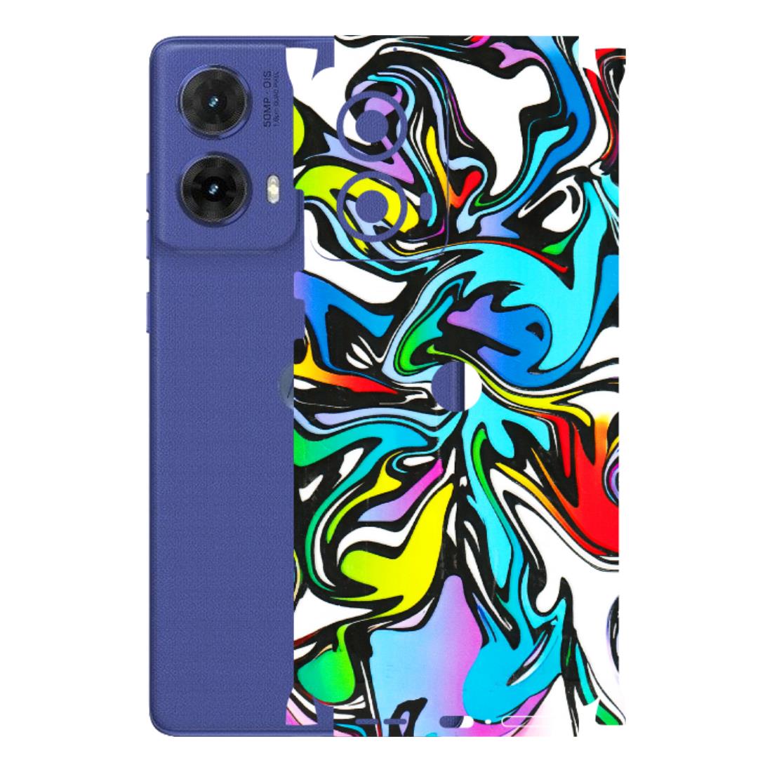 Motorola Phone Skins (All Models) - Abstract Colour Paints - 3D Embossed Finish (L-271) Motorola G85 (5G)