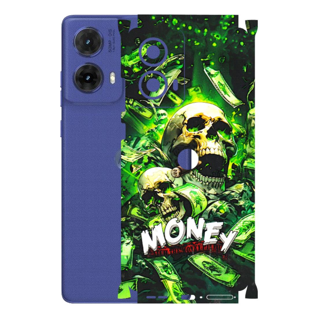 Motorola Phone Skins (All Models) - Skull Money - 3D Embossed Finish (L-303) Motorola G85 (5G)