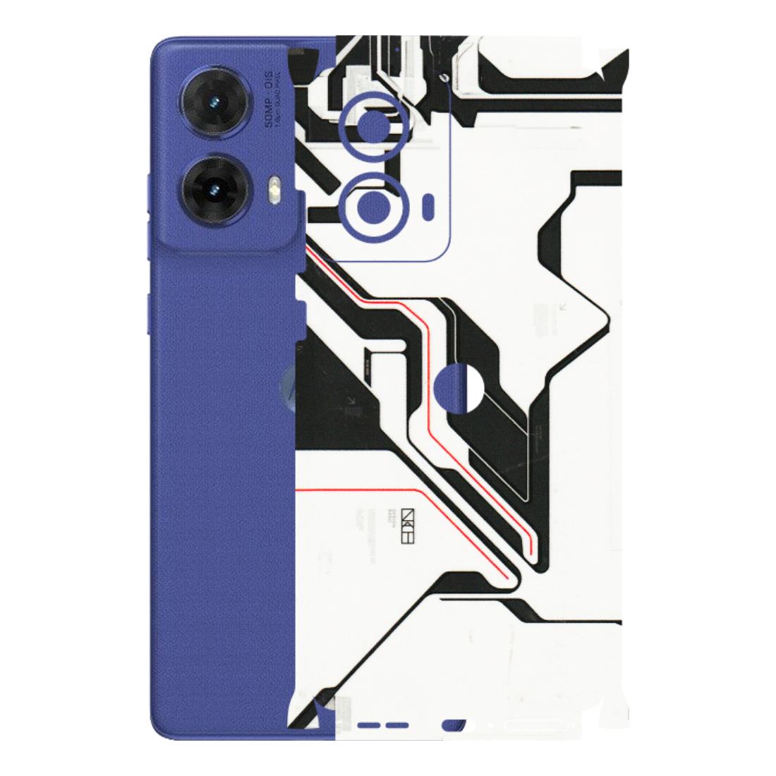 Motorola Phone Skins (All Models) - White Techy Logo - 3D Embossed Finish (L-312) Motorola G85 (5G)