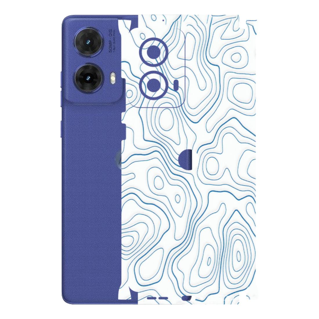 Motorola Phone Skins (All Models) - Blue And White Swirls - Matte Finish (M-139) Motorola G85 (5G)