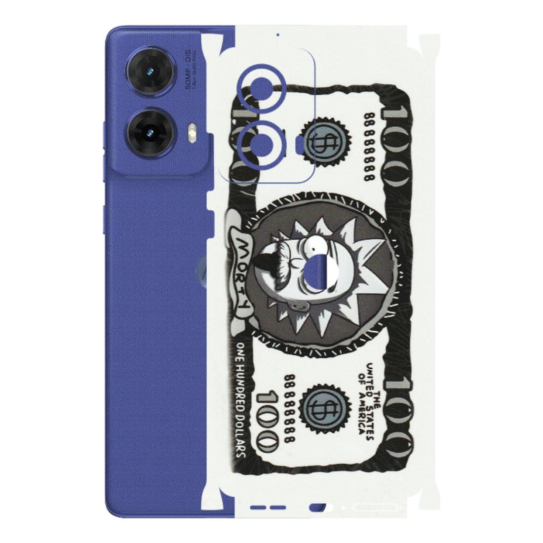 Motorola Phone Skins (All Models) - Rick And Morty Hundred Dollar Anime - Matte Finish (M-161) Motorola G85 (5G)
