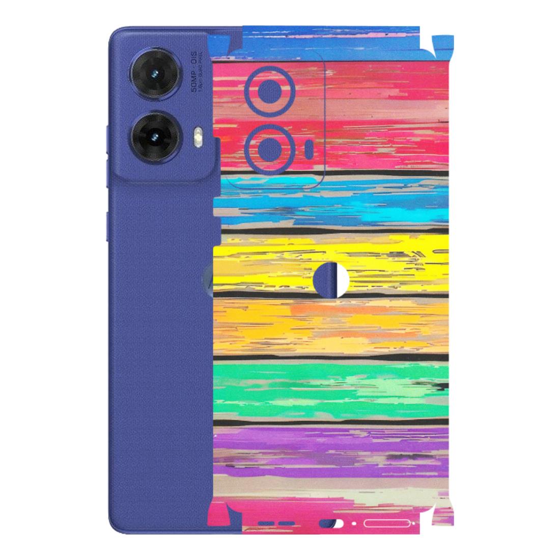 Motorola Phone Skins (All Models) - Multi Colour Wooden Wall - Matte Finish (M-96) Motorola G85 (5G)