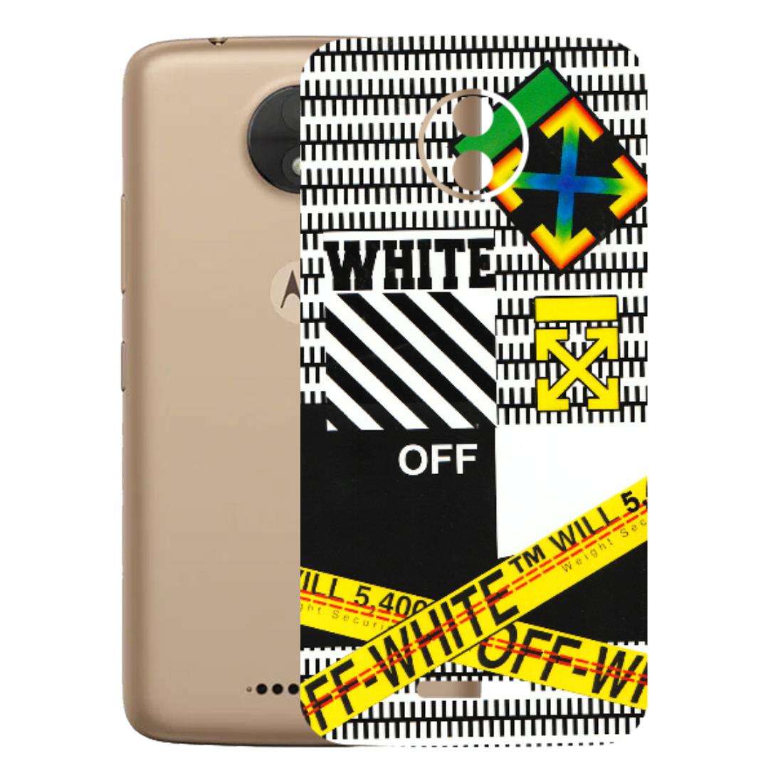 Motorola Phone Skins (All Models) - White Off Abstract - 3D Embossed Finish (L-172) Motorola Moto C