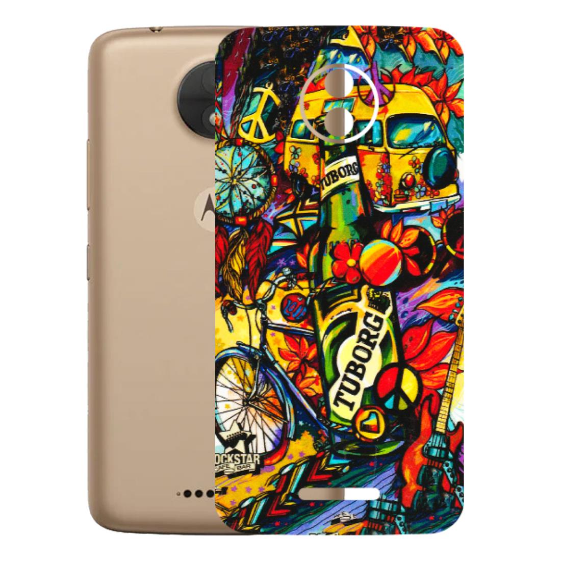 Motorola Phone Skins (All Models) - Cool Beer Bottle - 3D Embossed Finish (L-193) Motorola Moto C