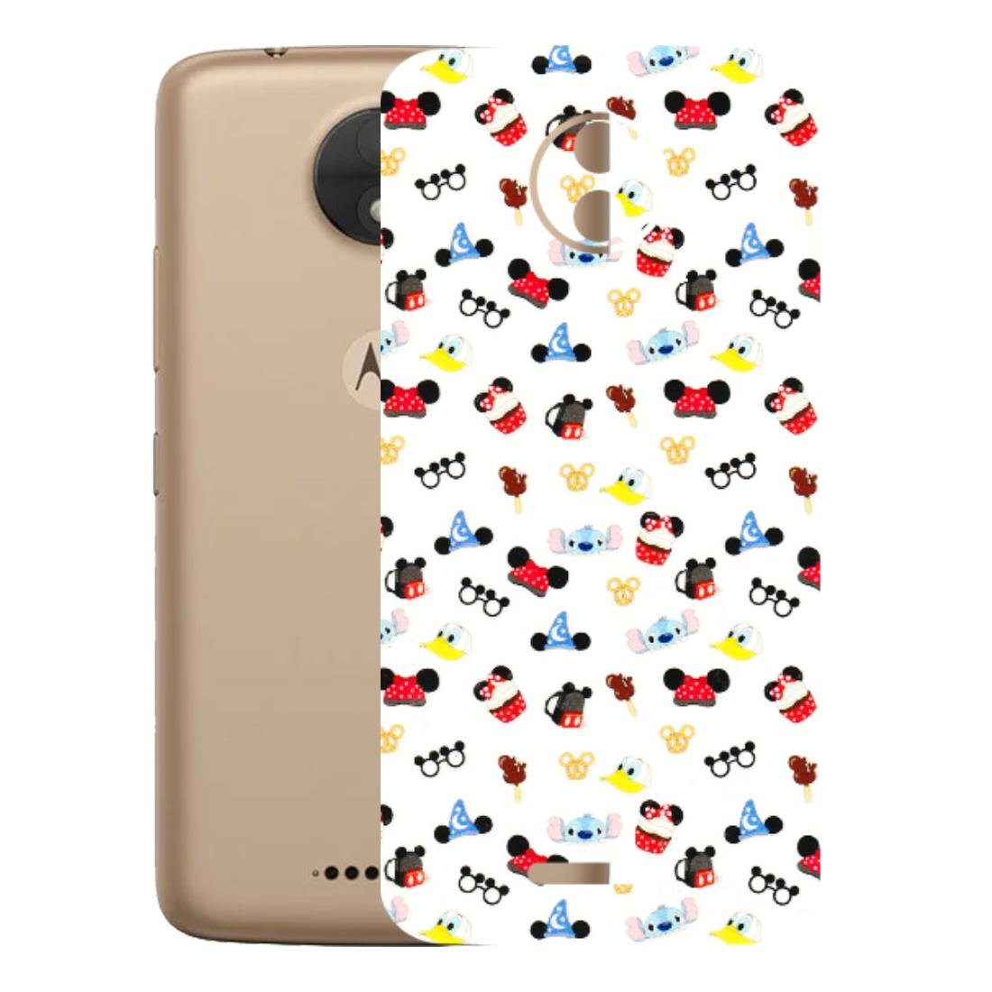Motorola Phone Skins (All Models) - Minnie Mouse & Donald Doodles s - 3D Embossed Finish (L-194) Motorola Moto C