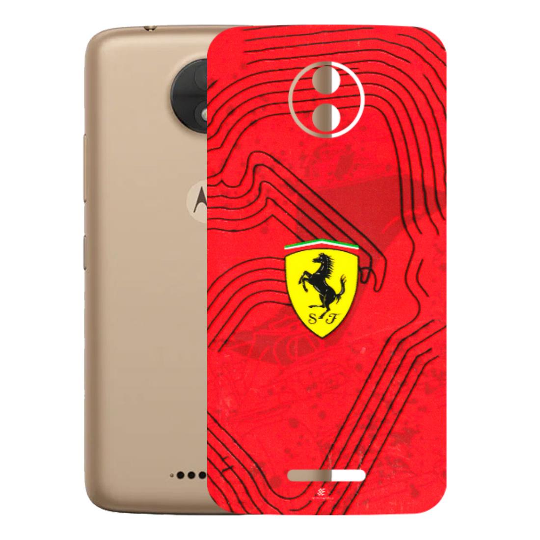 Motorola Phone Skins (All Models) - Red Ferrari Logo Stylish - 3D Embossed Finish (L-238) Motorola Moto C