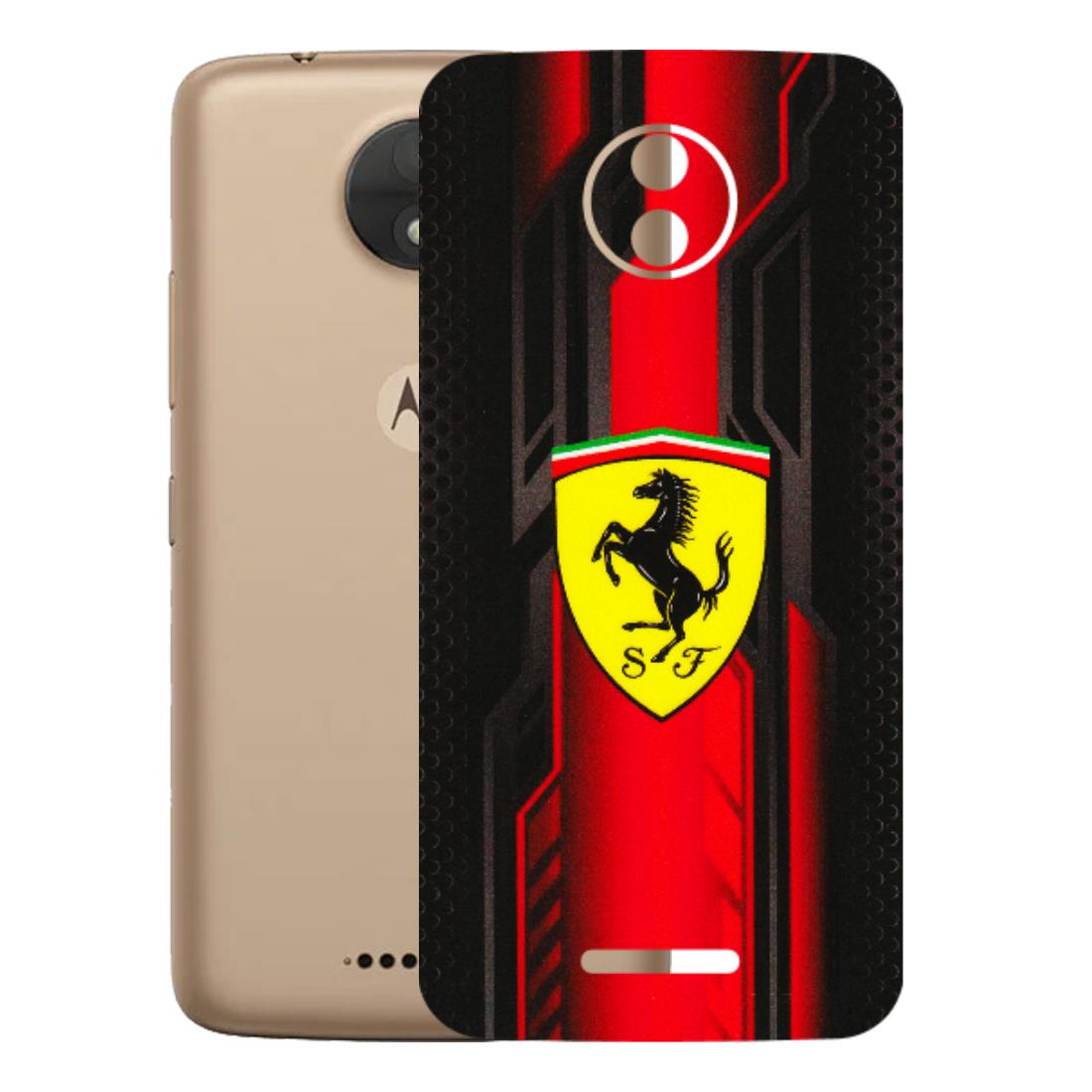 Motorola Phone Skins (All Models) - Black Ferrari Logo - 3D Embossed Finish (L-253) Motorola Moto C
