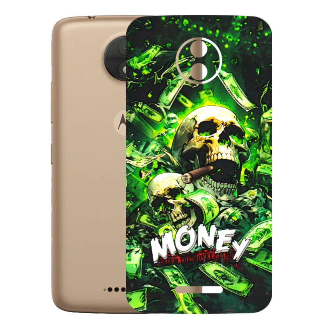 Motorola Phone Skins (All Models) - Skull Money - 3D Embossed Finish (L-303) Motorola Moto C