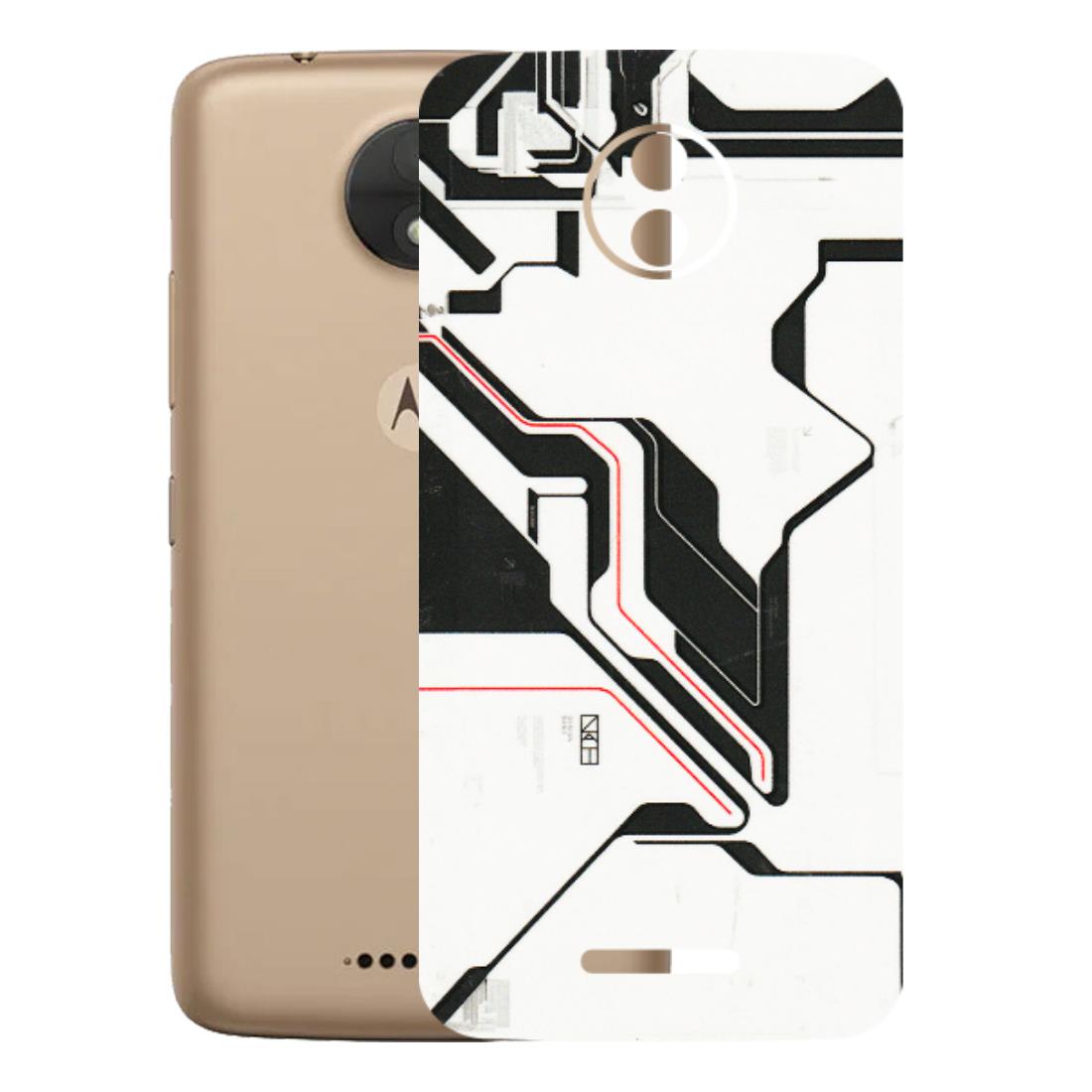 Motorola Phone Skins (All Models) - White Techy Logo - 3D Embossed Finish (L-312) Motorola Moto C