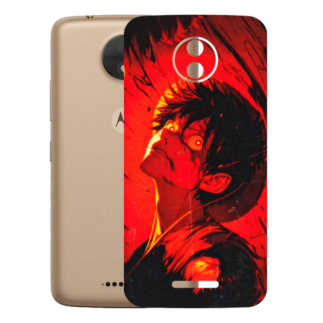 Motorola Phone Skins (All Models) - D.Luffy Power Up One Piece Anime - 3D Embossed Finish (L-326) Motorola Moto C