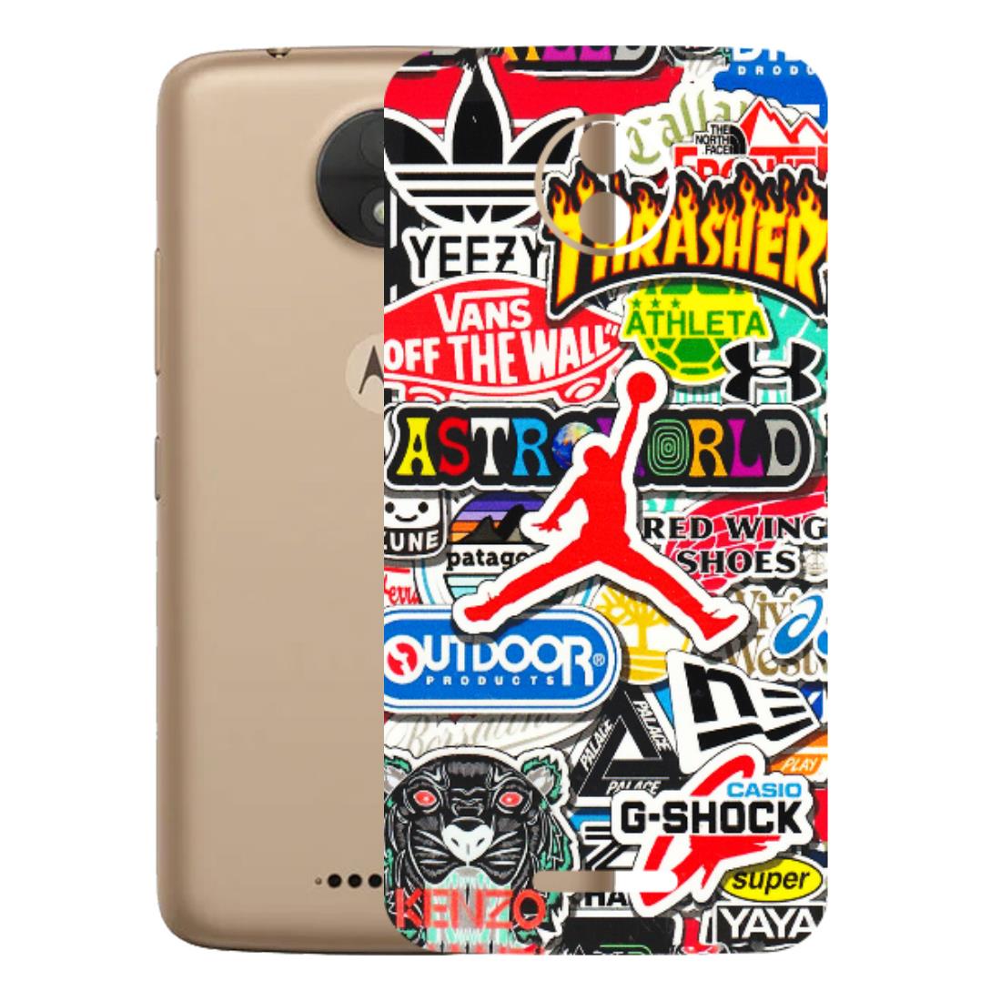 Motorola Phone Skins (All Models) - Multi Brands Sticker Graffiti - 3D Embossed Finish (L-37) Motorola Moto C