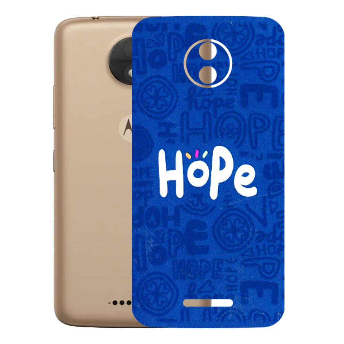 Motorola Phone Skins (All Models) - Hope Doodles Blue - 3D Embossed Finish (L-43) Motorola Moto C