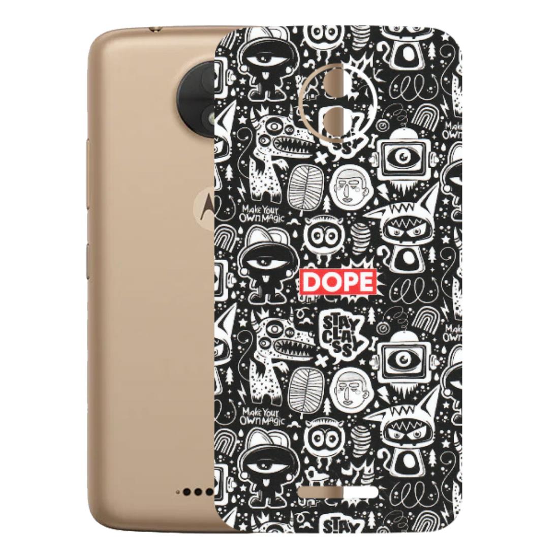 Motorola Phone Skins (All Models) - Dope Stay Classy Black Doodles - Matte Finish (M-126) Motorola Moto C