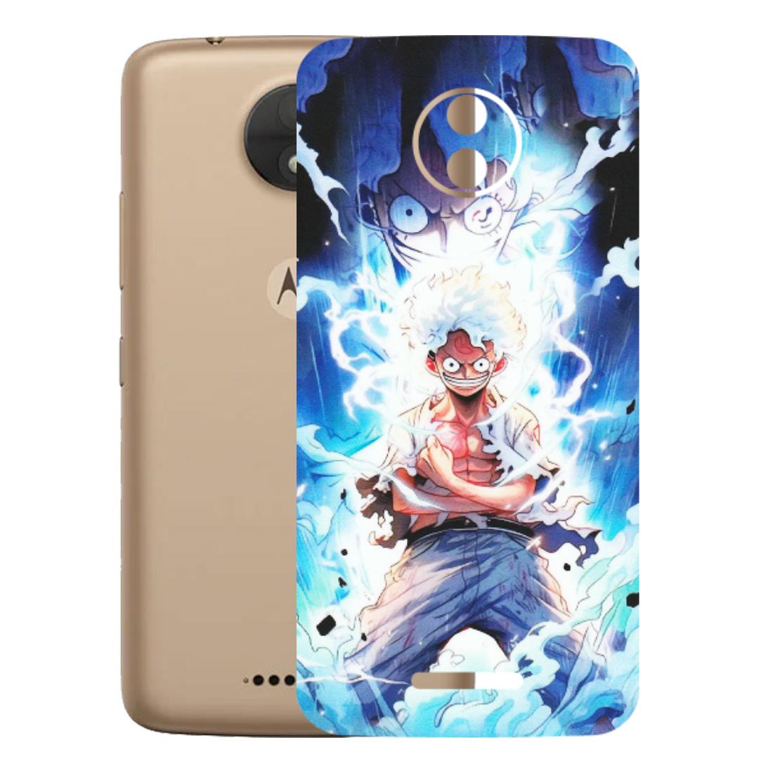 Motorola Phone Skins (All Models) - Blue Thunder Luffy Anime - Matte Finish (M-132) Motorola Moto C
