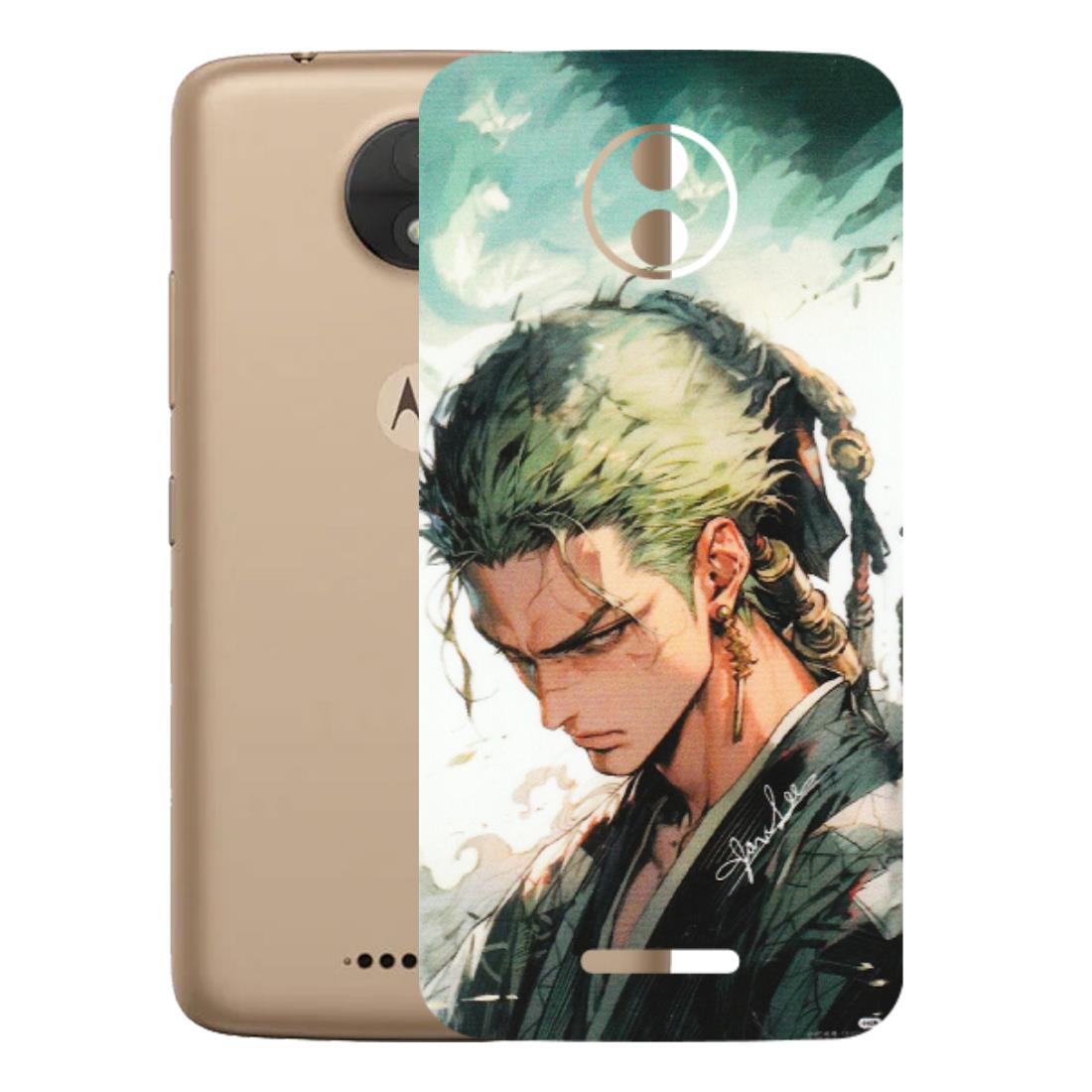 Motorola Phone Skins (All Models) - New Roronoa Zoro One Picece Anime - Matte Finish (M-140) Motorola Moto C