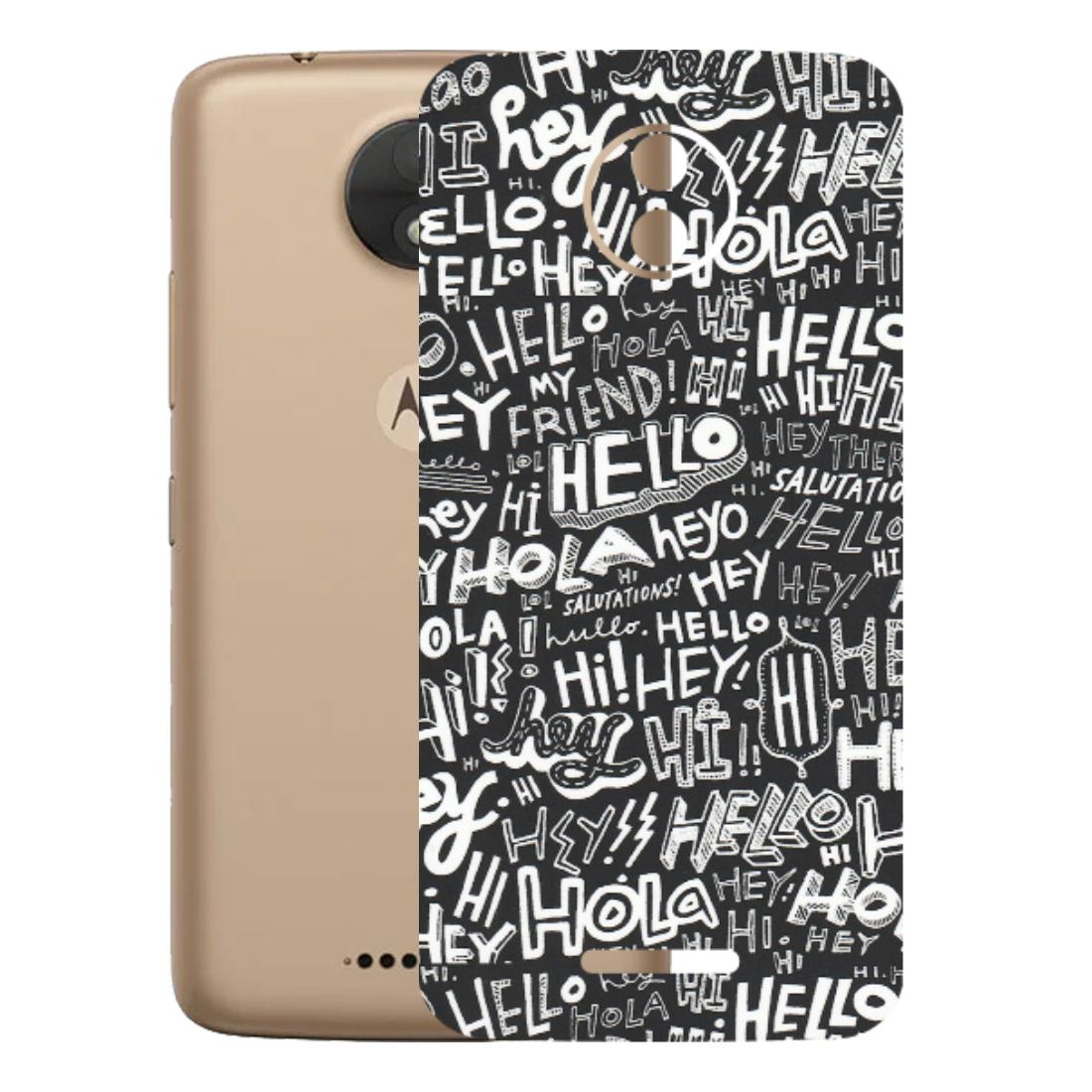 Motorola Phone Skins (All Models) - Hi Hello Doodles - Matte Finish (M-25) Motorola Moto C