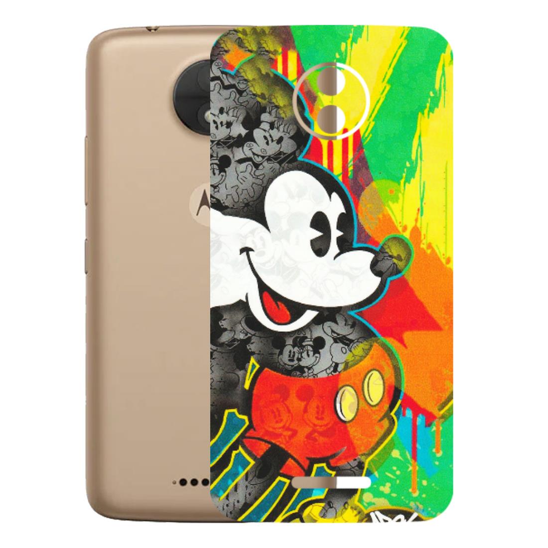 Motorola Phone Skins (All Models) - Multiple Mickey With Colourful Texture - Matte Finish (M-84) Motorola Moto C
