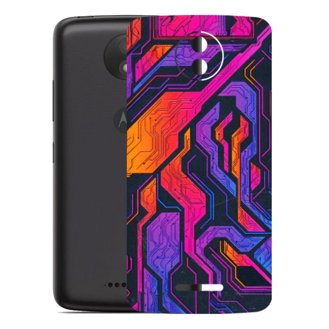 Motorola Phone Skins (All Models) - Tech Circuits Futuristic - 3D Embossed Finish (L-07) Motorola Moto C Plus