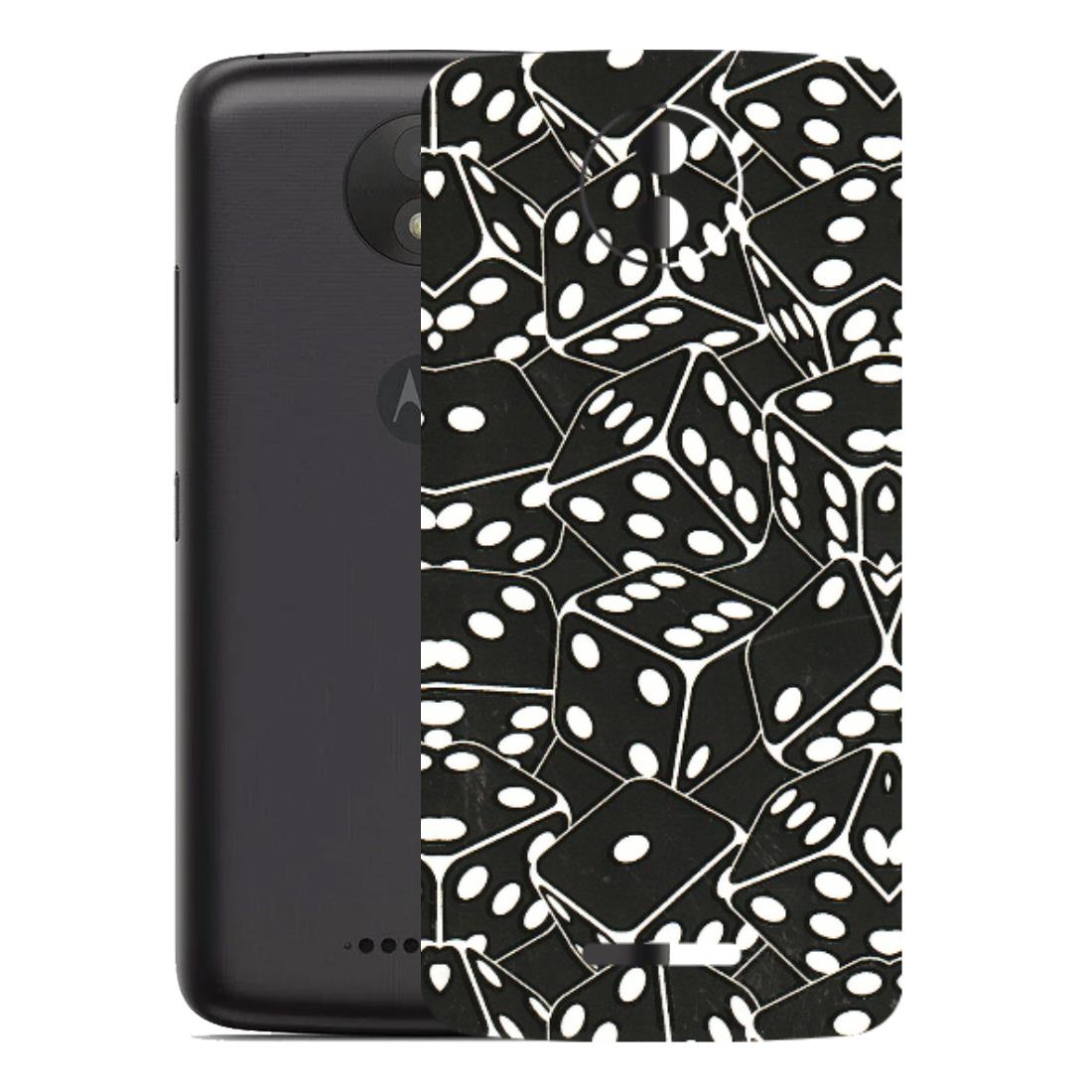 Motorola Phone Skins (All Models) - Big Black Dices - 3D Embossed Finish (L-106) Motorola Moto C Plus
