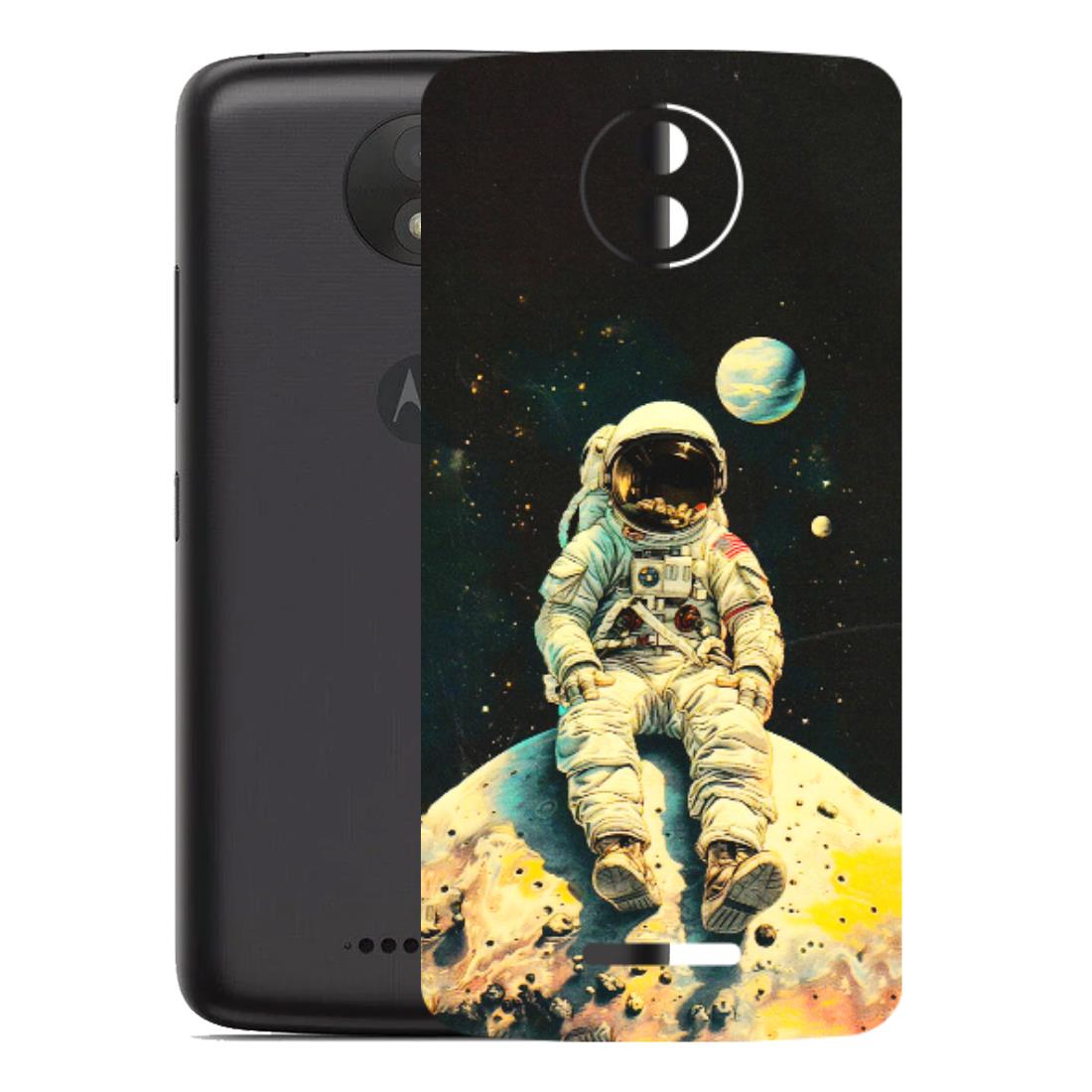 Motorola Phone Skins (All Models) - Astronaut in Space - 3D Embossed Finish (L-16) Motorola Moto C Plus