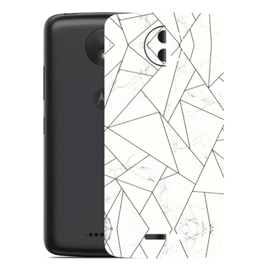 Motorola Phone Skins (All Models) - Luxury White Marble Effect - 3D Embossed Finish (L-168) Motorola Moto C Plus
