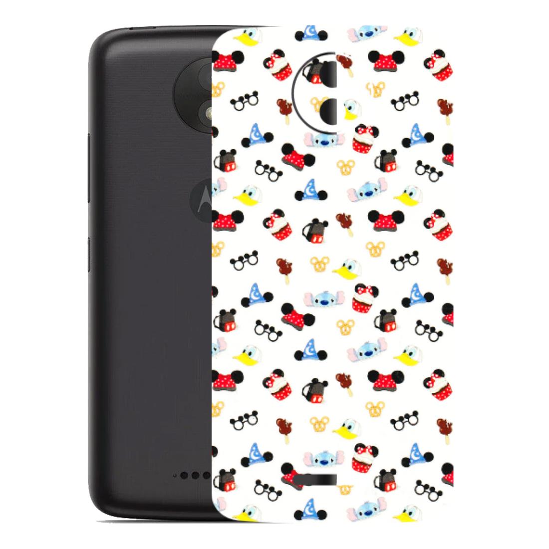 Motorola Phone Skins (All Models) - Minnie Mouse & Donald Doodles s - 3D Embossed Finish (L-194) Motorola Moto C Plus