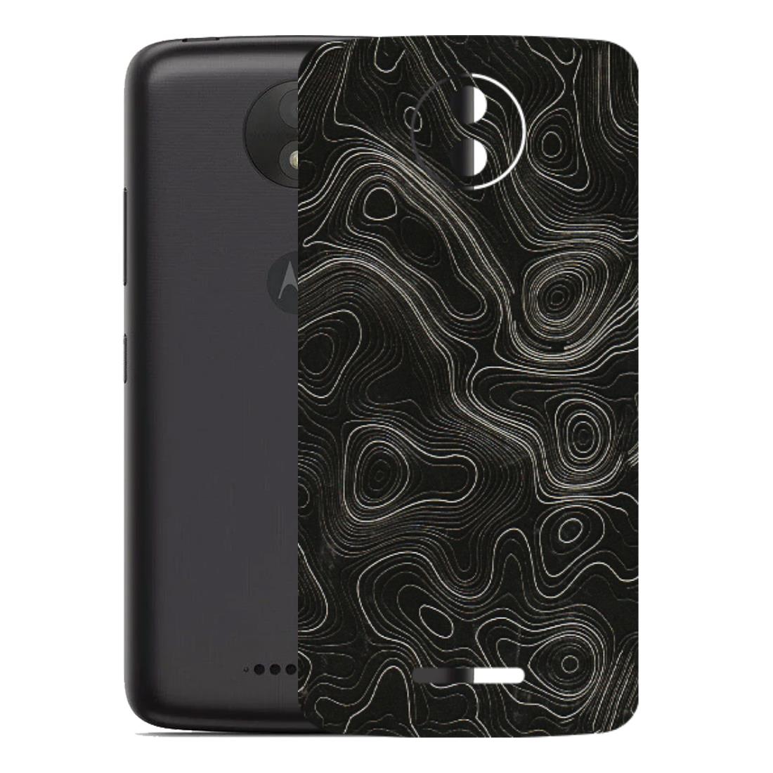 Motorola Phone Skins (All Models) - Black Swirl - 3D Embossed Finish (L-196) Motorola Moto C Plus