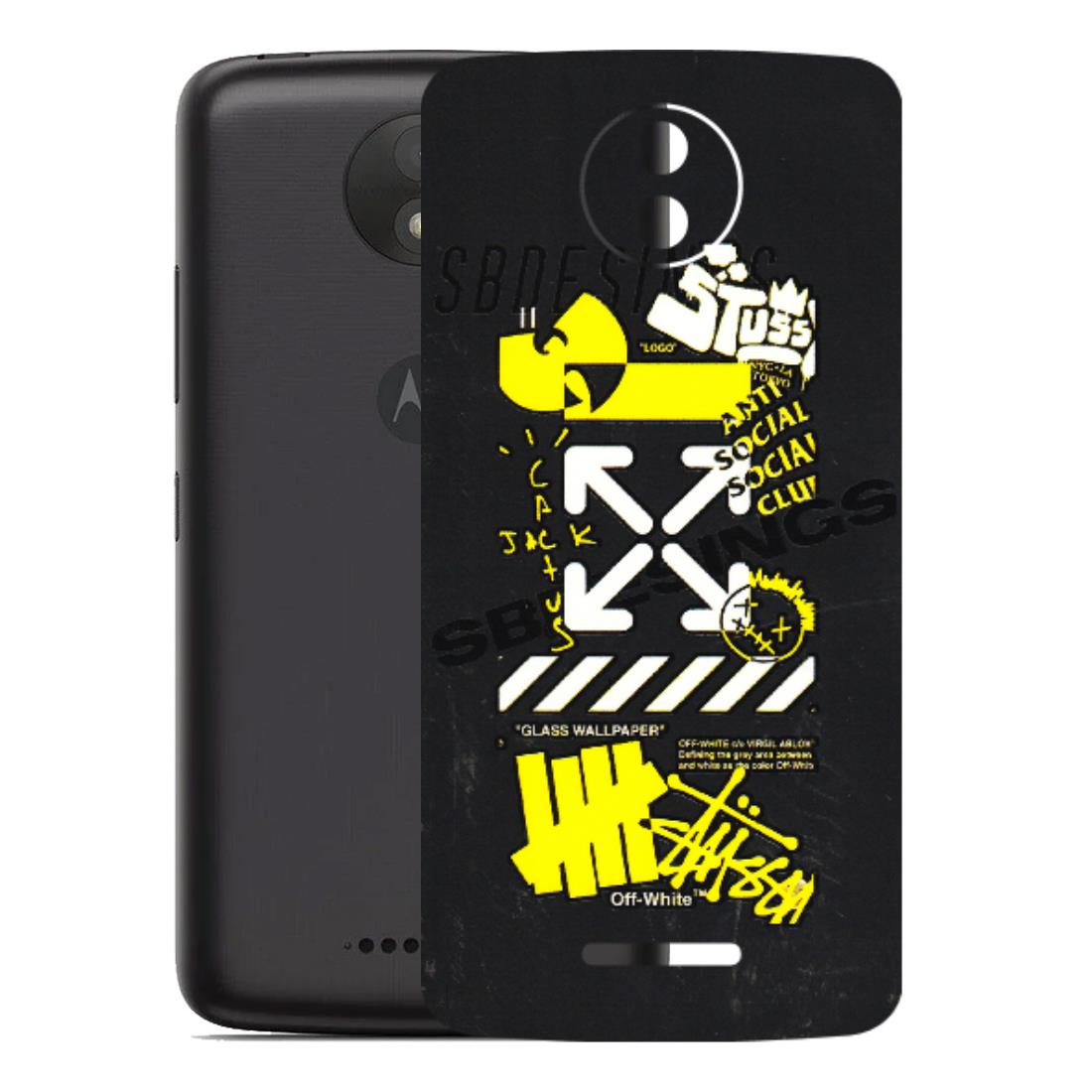 Motorola Phone Skins (All Models) - Anti Social Graffiti - 3D Embossed Finish (L-198) Motorola Moto C Plus