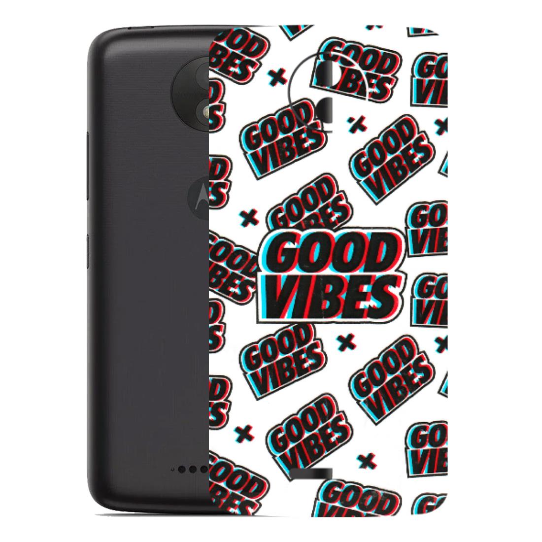 Motorola Phone Skins (All Models) - Good Vibes - 3D Embossed Finish (L-282) Motorola Moto C Plus