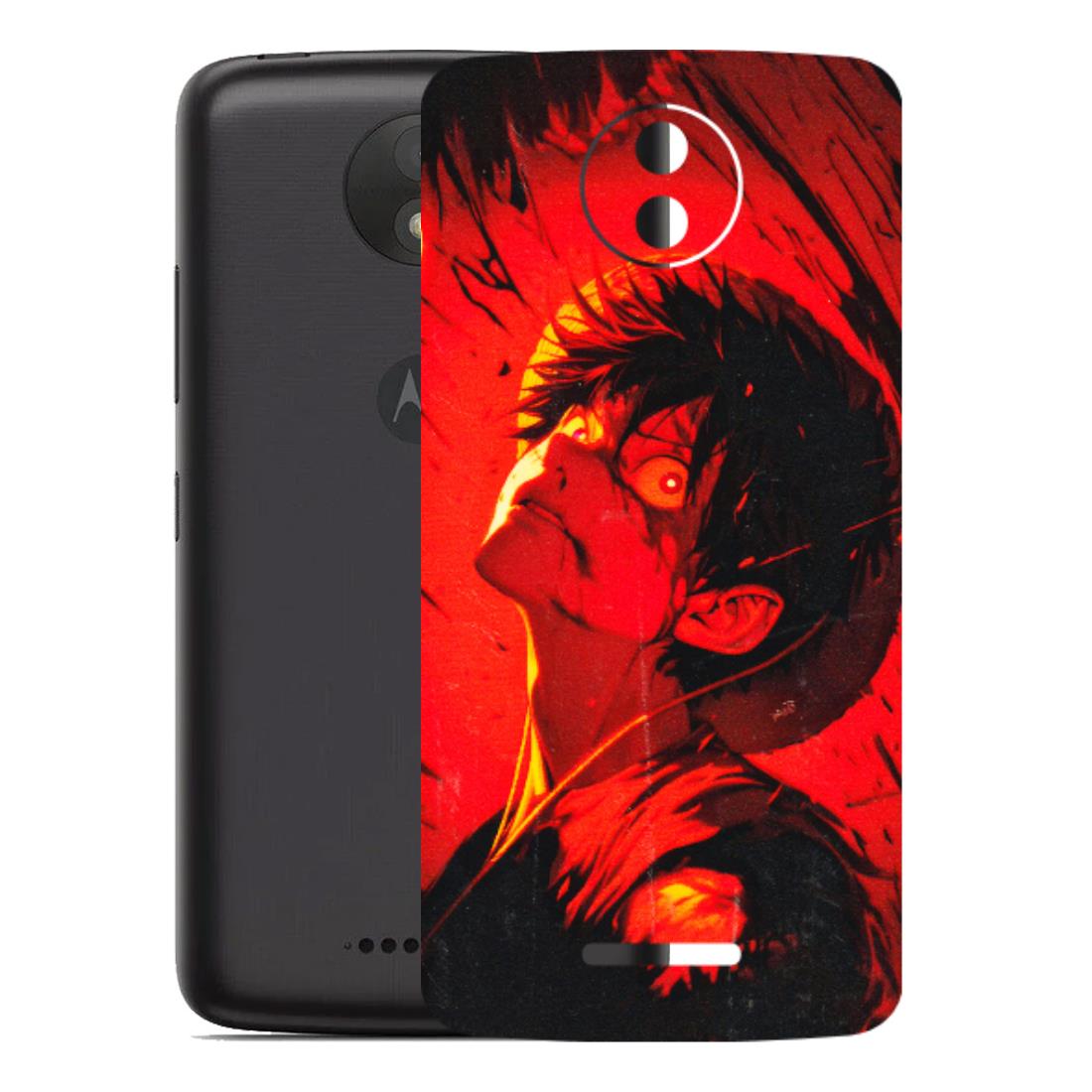 Motorola Phone Skins (All Models) - D.Luffy Power Up One Piece Anime - 3D Embossed Finish (L-326) Motorola Moto C Plus