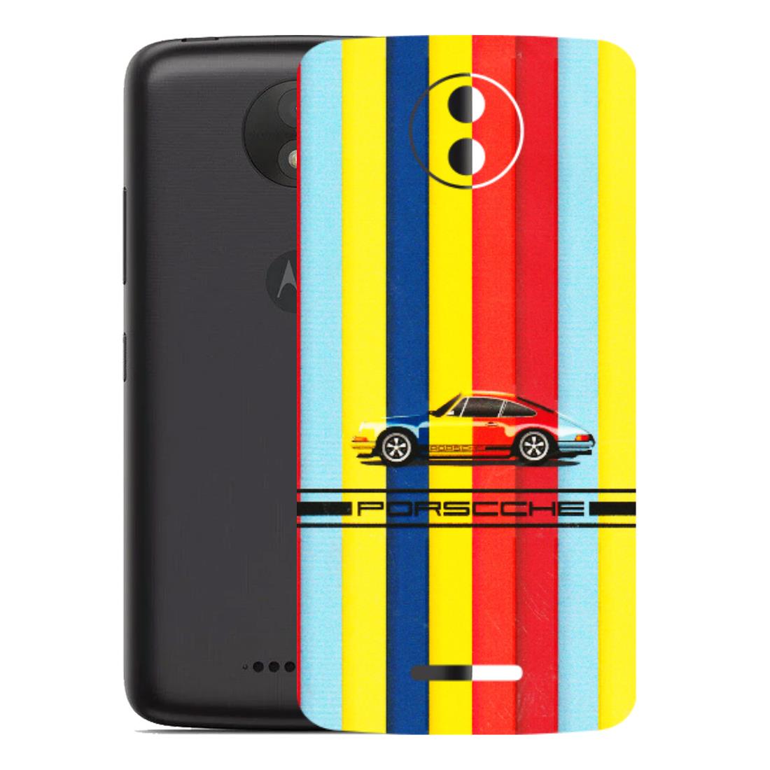 Motorola Phone Skins (All Models) - Multicolour Porche - 3D Embossed Finish (L-39) Motorola Moto C Plus