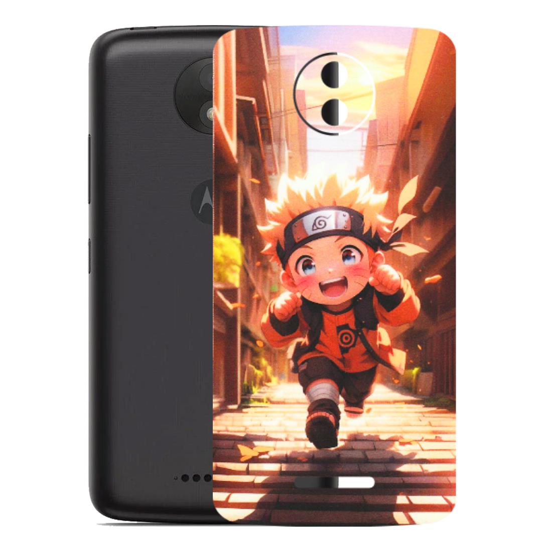 Motorola Phone Skins (All Models) - Naruto Cute Toon Running - Matte Finish (M-04) Motorola Moto C Plus