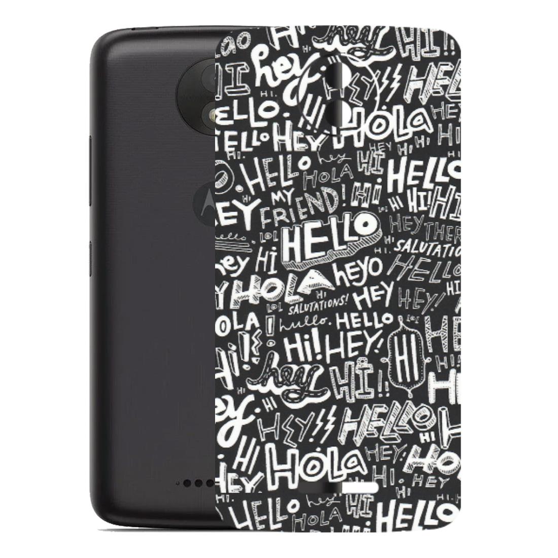 Motorola Phone Skins (All Models) - Hi Hello Doodles - Matte Finish (M-25) Motorola Moto C Plus