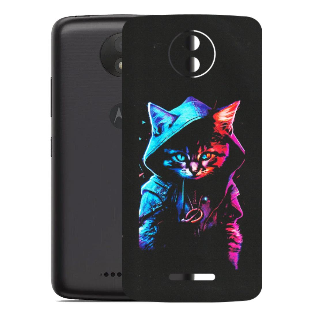 Motorola Phone Skins (All Models) - Cyberpunk Cat - Matte Finish (M-45) Motorola Moto C Plus