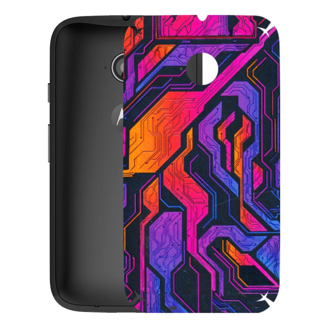 Motorola Phone Skins (All Models) - Tech Circuits Futuristic - 3D Embossed Finish (L-07) Motorola Moto E2