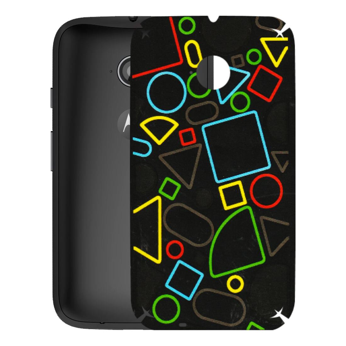 Motorola Phone Skins (All Models) - Black Shapes - 3D Embossed Finish (L-131) Motorola Moto E2