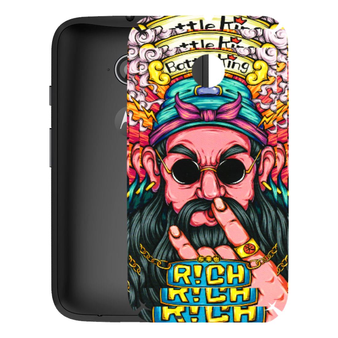 Motorola Phone Skins (All Models) - Battle King Dude Face - 3D Embossed Finish (L-178) Motorola Moto E2