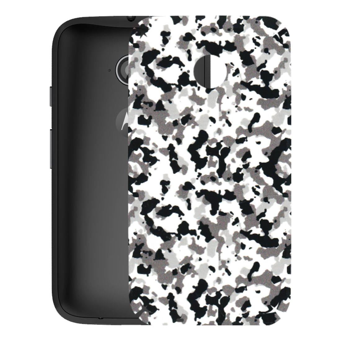 Motorola Phone Skins (All Models) - White Black Camouflage - 3D Embossed Finish (L-18) Motorola Moto E2