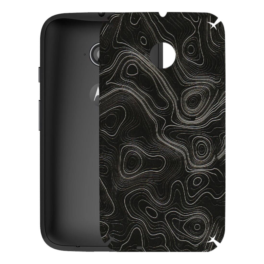 Motorola Phone Skins (All Models) - Black Swirl - 3D Embossed Finish (L-196) Motorola Moto E2
