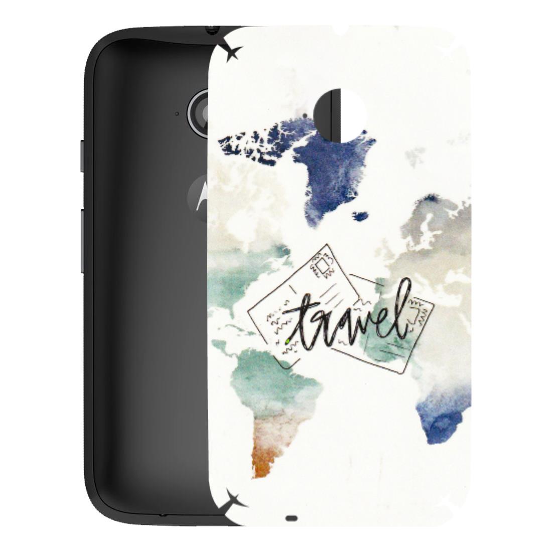 Motorola Phone Skins (All Models) - Travel The World - 3D Embossed Finish (L-232) Motorola Moto E2